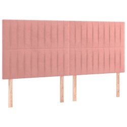Têtes de lit 4 pcs Rose 90x5x78/88 cm Velours 