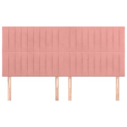 Têtes de lit 4 pcs Rose 90x5x78/88 cm Velours 