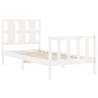 Cadre de lit sans matelas blanc bois de pin massif 