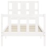 Cadre de lit sans matelas blanc bois de pin massif 