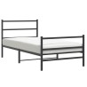 Cadre de lit métal sans matelas avec pied de lit noir 100x190cm 