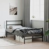 Cadre de lit métal sans matelas avec pied de lit noir 100x190cm 