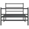 Cadre de lit métal sans matelas avec pied de lit noir 100x190cm 