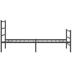 Cadre de lit métal sans matelas avec pied de lit noir 100x190cm 