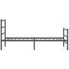 Cadre de lit métal sans matelas avec pied de lit noir 100x190cm 