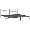 Cadre de lit métal sans matelas avec tête de lit noir 193x203cm 