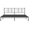 Cadre de lit métal sans matelas avec tête de lit noir 193x203cm 