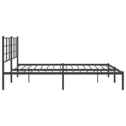 Cadre de lit métal sans matelas avec tête de lit noir 193x203cm 