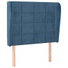 Tête de lit avec oreilles Bleu foncé 103x23x118/128 cm Velours 
