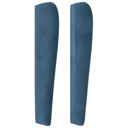 Tête de lit avec oreilles Bleu foncé 103x23x118/128 cm Velours 