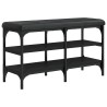 Banc à chaussures noir 82x32x47 cm Bois d'ingénierie 