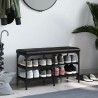 Banc à chaussures noir 82x32x47 cm Bois d'ingénierie 