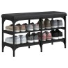 Banc à chaussures noir 82x32x47 cm Bois d'ingénierie 