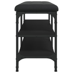 Banc à chaussures noir 82x32x47 cm Bois d'ingénierie 