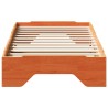 Cadre de lit sans matelas empilable cire marron 80x200 cm 