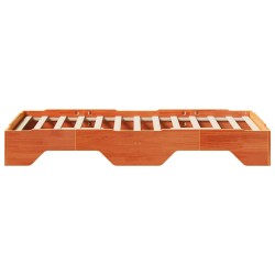Cadre de lit sans matelas empilable cire marron 80x200 cm 