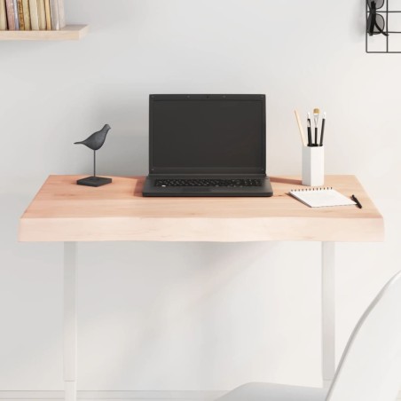 Dessus de table bois massif non traité bordure assortie 