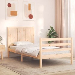 Cadre de lit sans matelas bois massif 