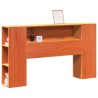 Tête de lit avec rangement cire marron 120cm bois massif de pin 