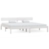 Cadre de lit sans matelas blanc bois massif 200x200 cm 