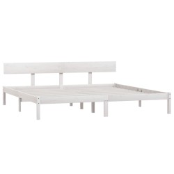 Cadre de lit sans matelas blanc bois massif 200x200 cm 