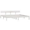 Cadre de lit sans matelas blanc bois massif 200x200 cm 