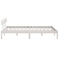 Cadre de lit sans matelas blanc bois massif 200x200 cm 