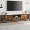 Meuble TV à tiroir chêne fumé 200x25x44 cm bois d'ingénierie 