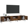Meuble TV à tiroir chêne fumé 200x25x44 cm bois d'ingénierie 