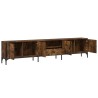 Meuble TV à tiroir chêne fumé 200x25x44 cm bois d'ingénierie 