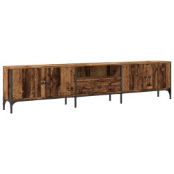 Meuble TV avec tiroir vieux bois 200x25x44 cm bois d'ingénierie 