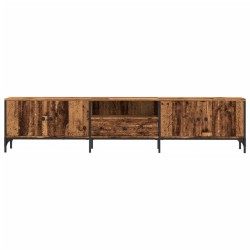 Meuble TV avec tiroir vieux bois 200x25x44 cm bois d'ingénierie 