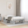 Cadre de lit sans matelas gris béton 75x190cm bois d'ingénierie 
