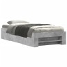Cadre de lit sans matelas gris béton 75x190cm bois d'ingénierie 
