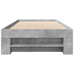 Cadre de lit sans matelas gris béton 75x190cm bois d'ingénierie 