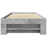 Cadre de lit sans matelas gris béton 75x190cm bois d'ingénierie 