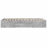 Cadre de lit sans matelas gris béton 75x190cm bois d'ingénierie 