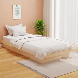 Cadre de lit sans matelas bois massif 