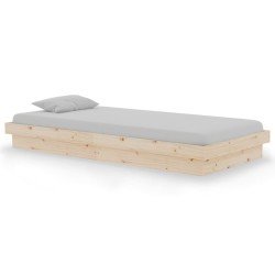 Cadre de lit sans matelas bois massif 