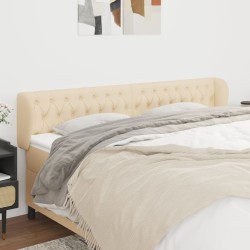 Tête de lit avec oreilles Crème 183x23x78/88 cm Tissu 
