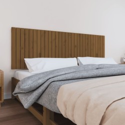 Tête de lit murale Marron miel 185x3x60 cm Bois massif de pin 