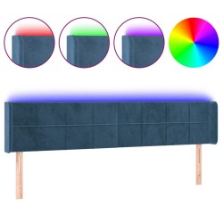 Tête de lit à LED Bleu foncé 203x16x78/88 cm Velours 