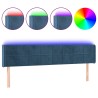 Tête de lit à LED Bleu foncé 203x16x78/88 cm Velours 