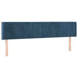 Tête de lit à LED Bleu foncé 203x16x78/88 cm Velours 