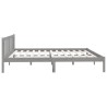 Cadre de lit sans matelas gris bois massif 