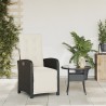 Chaise inclinable de jardin et repose-pied noir résine tressée 