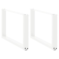 Pieds de table basse en U, 2 pièces, blanc, 70 x (42-43) cm, acier 