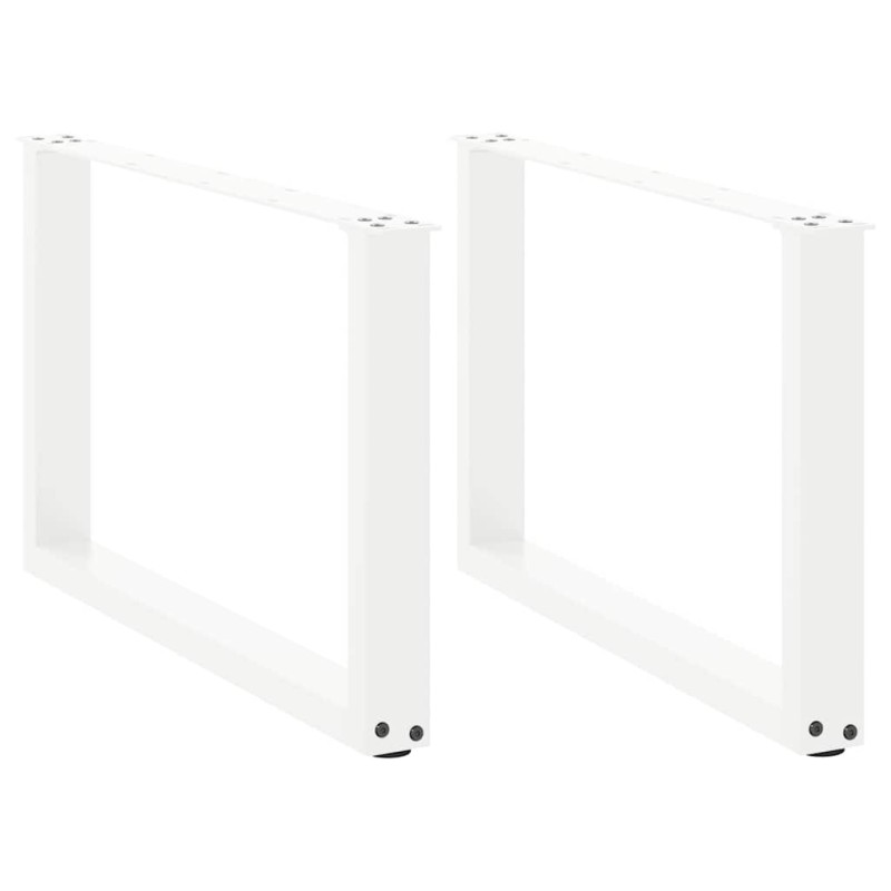Pieds de table basse en U, 2 pièces, blanc, 70 x (42-43) cm, acier 