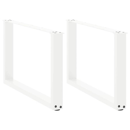 Pieds de table basse en U, 2 pièces, blanc, 70 x (42-43) cm, acier 