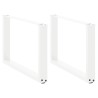 Pieds de table basse en U, 2 pièces, blanc, 70 x (42-43) cm, acier 